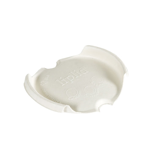Drikkelåg Liplids Bagasse/Bambus Ø90xH15mm Til Kaffebæger Hvid,50 stk/pk