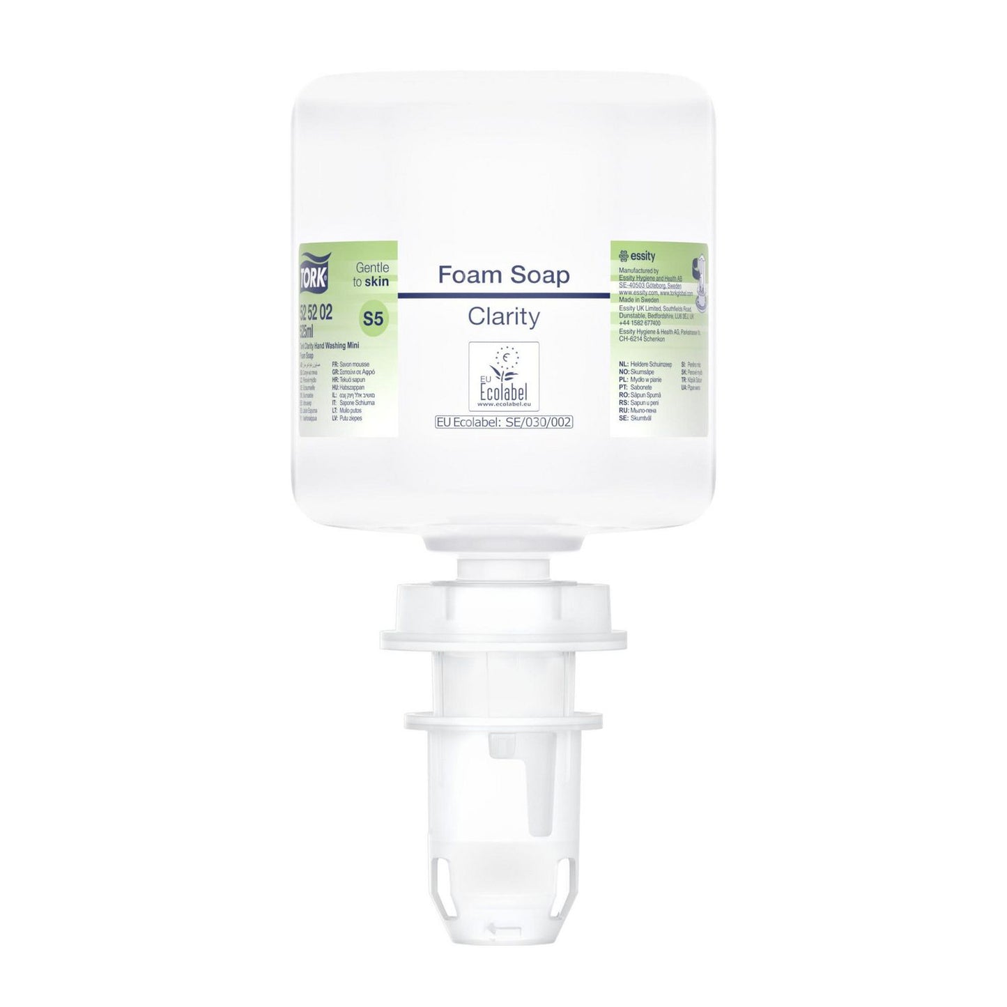 Skumsæbe Tork Clarity Foam Soap 525ml Ecolabel uden Parfume til Mini S5 disp,8 stk x 525 ml/krt