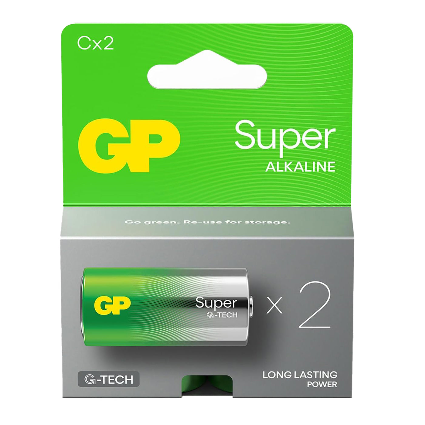 Batteri GP Super Alkaline C 2-pak,2 stk/pk