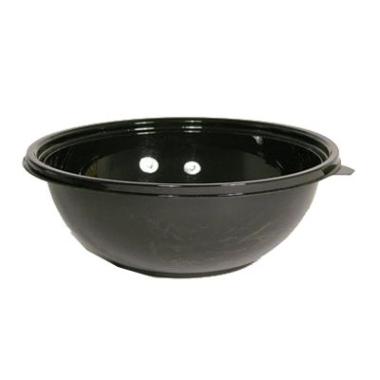 Bowle 2250ml Ø260x90mm RPET Sort + Plastlåg Ø260mm APET SAMPAK 100 sæt,10 ps x 10 sæt/krt