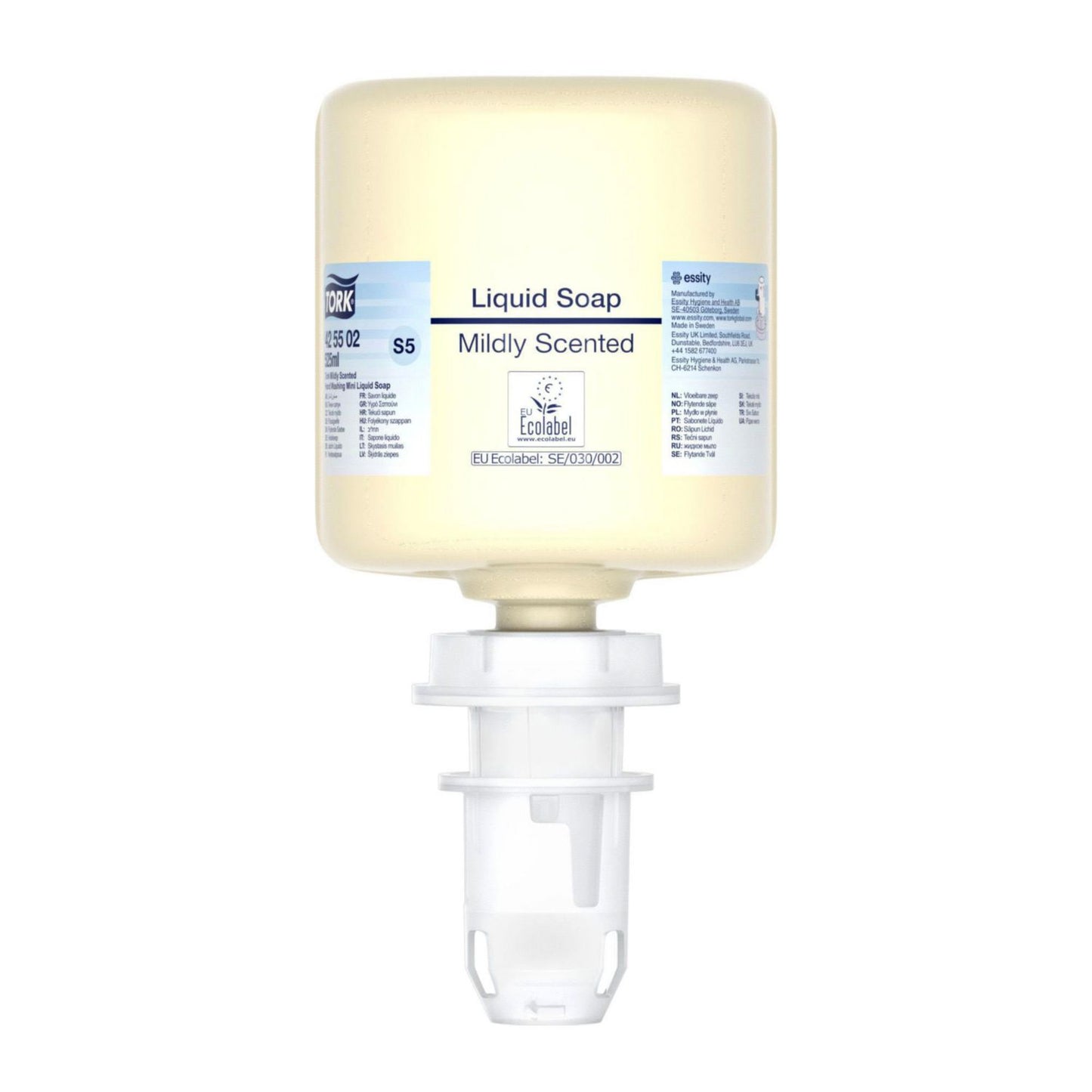 Sæbe Tork Flydende Mild Liquid Soap 525ml Ecolabel med Parfume til Mini S5,8 fl x 525 ml/krt