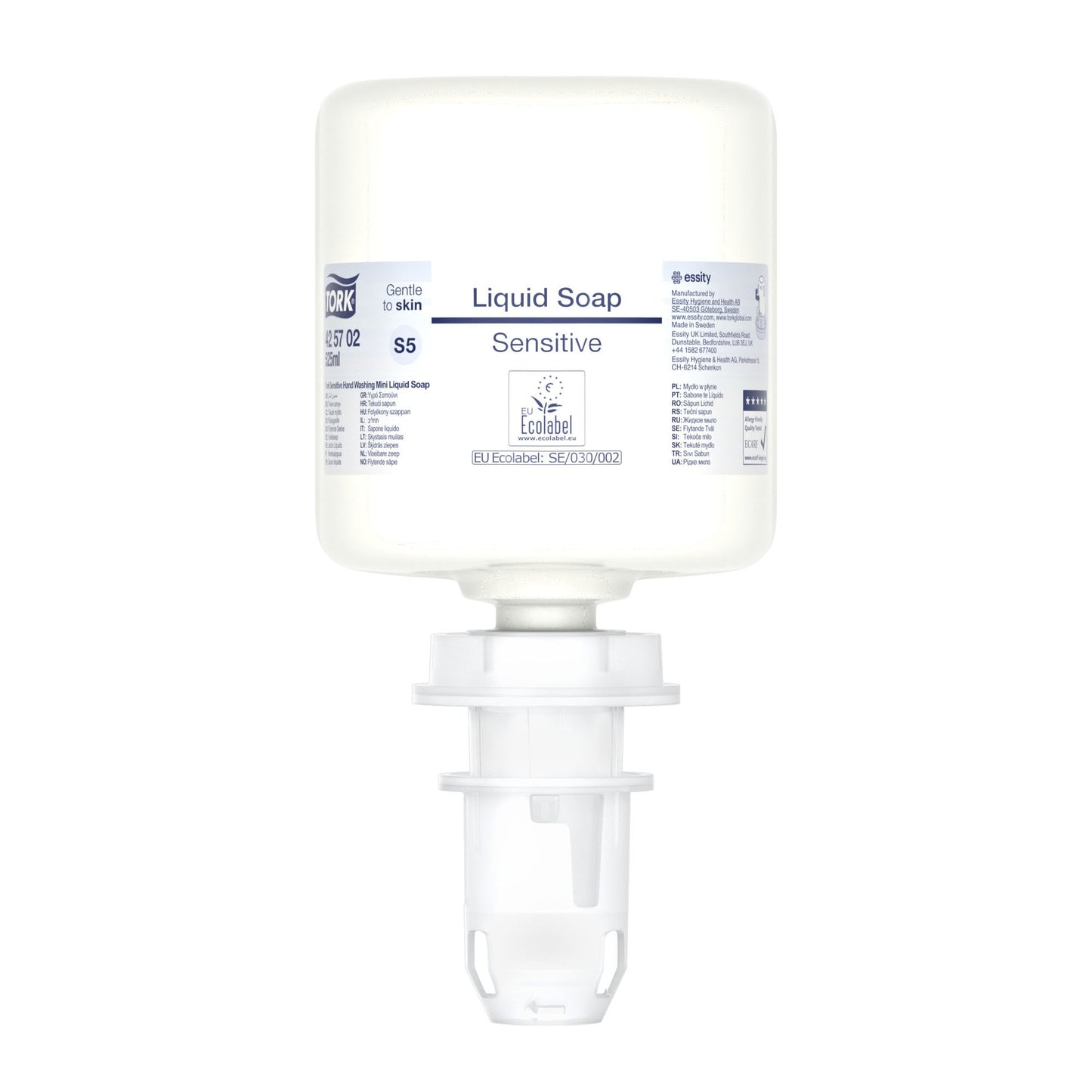 Sæbe Tork Flydende Sensitiv Liquid Soap 525ml Ecolabel uden Parfume til Mini S5,8 fl x 525 ml/krt