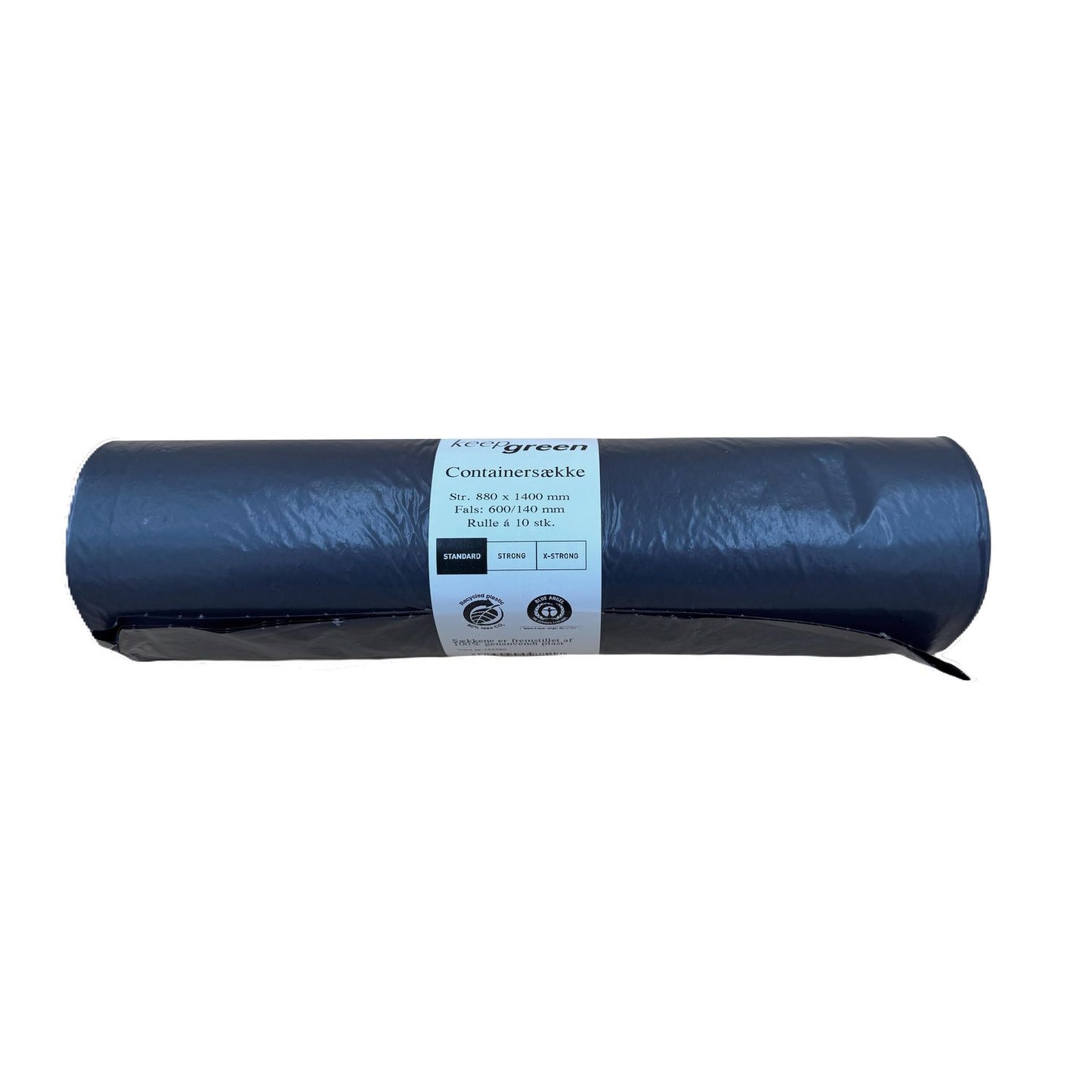 Containersæk KeepGreen 160ltr B880xL1400mm 40my Standard Sort,12 rl x 10 stk x 10 stk/krt