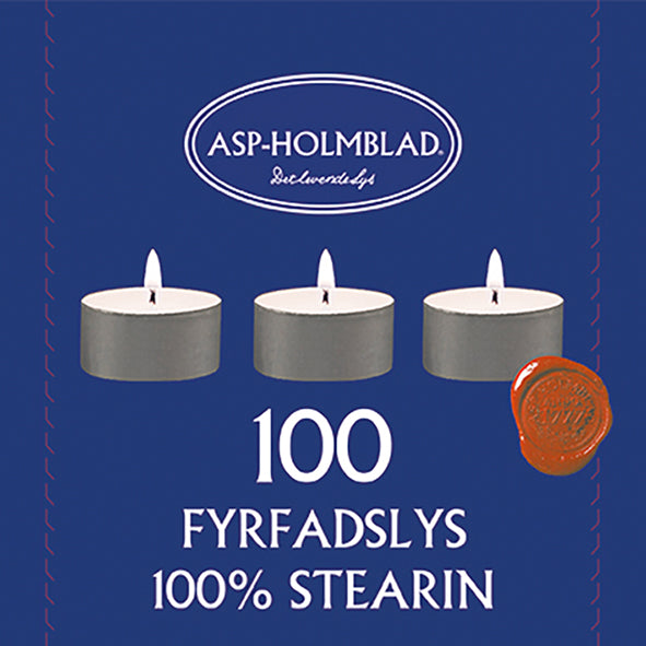 Fyrfadslys Brændetid 6 timer Ø38xH17mm Stearin Hvid,100 stk/pk