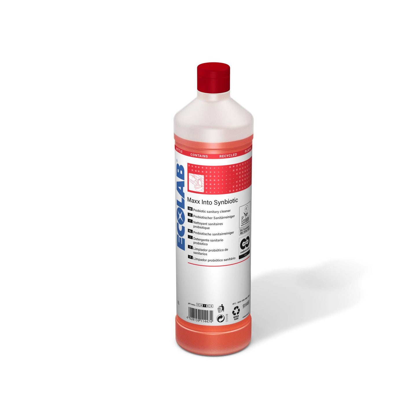 Sanitetsrengøring Neutral Maxx Into Synbiotic 1ltr Ecolabel C2C med Parfume Rød,1 ltr/fl