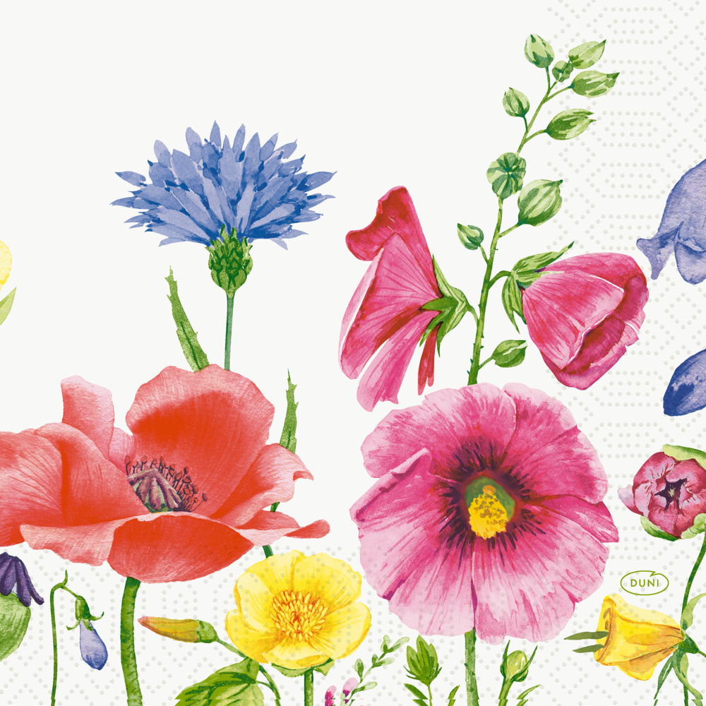 Serviet Duni Flowy Meadow 33 x 33cm 3-lags Floret,50 stk/pk