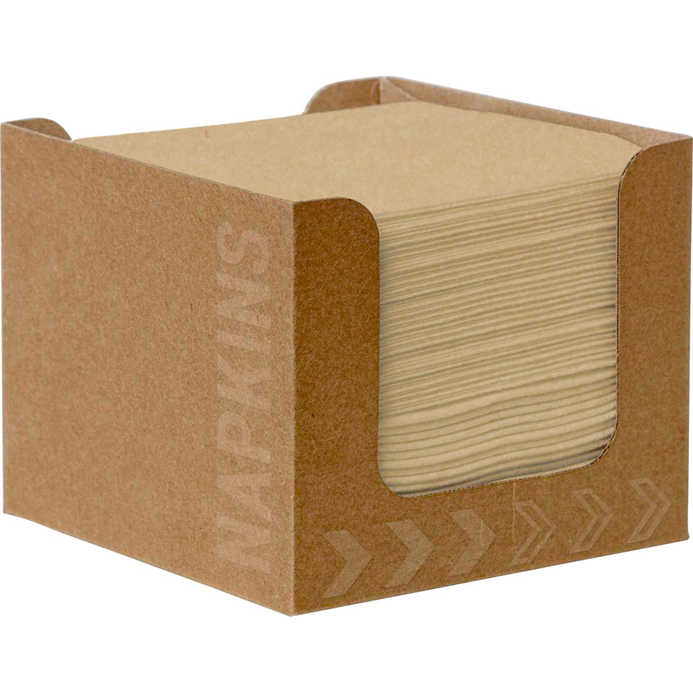 Serviet Duni Bio Dunisoft Natural brown cocktailserviet 20x20cm i papdispenser,50 stk/pk