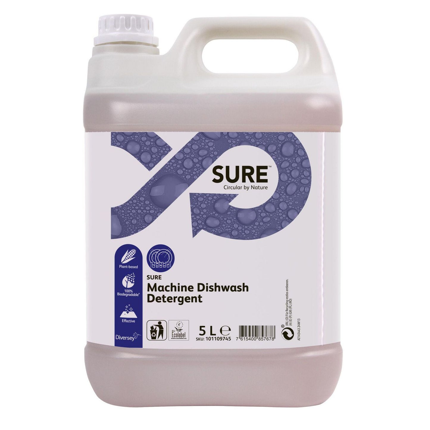 Maskinopvask Anlæg Flydende Sure Machine Dishwash Detergent 5ltr Ecolabel u Klor,5 ltr/dnk