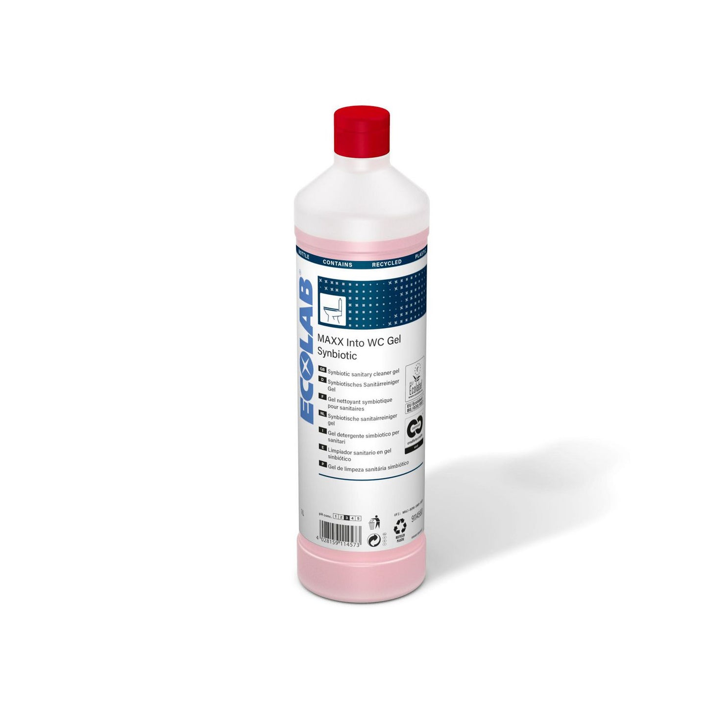 Toiletrens Flydende Maxx Into WC Gel Synbiotic 1ltr Ecolabel m Parfume Rød Surt,1 ltr/fl