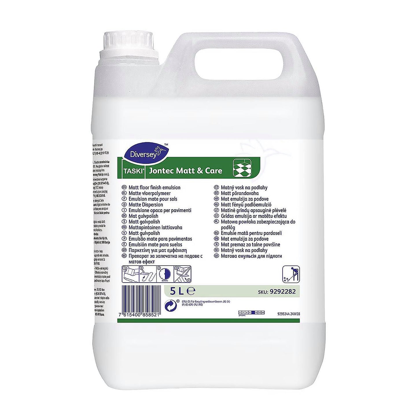 Toppolish Mat Taski Jontec Matt & Care 5ltr uden Parfume til vinyl/linoleum/sten,5 ltr/dnk