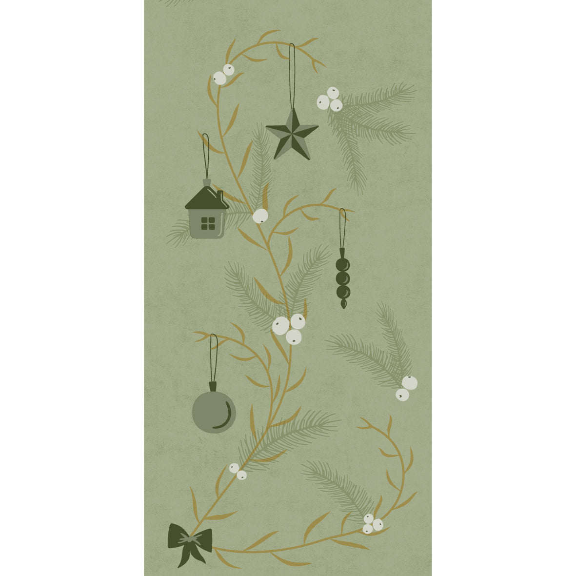 Serviet Bio Dunisoft Airlaid 40 x 40cm 1/8 fold Noel Pistachio Green,60 stk/pk