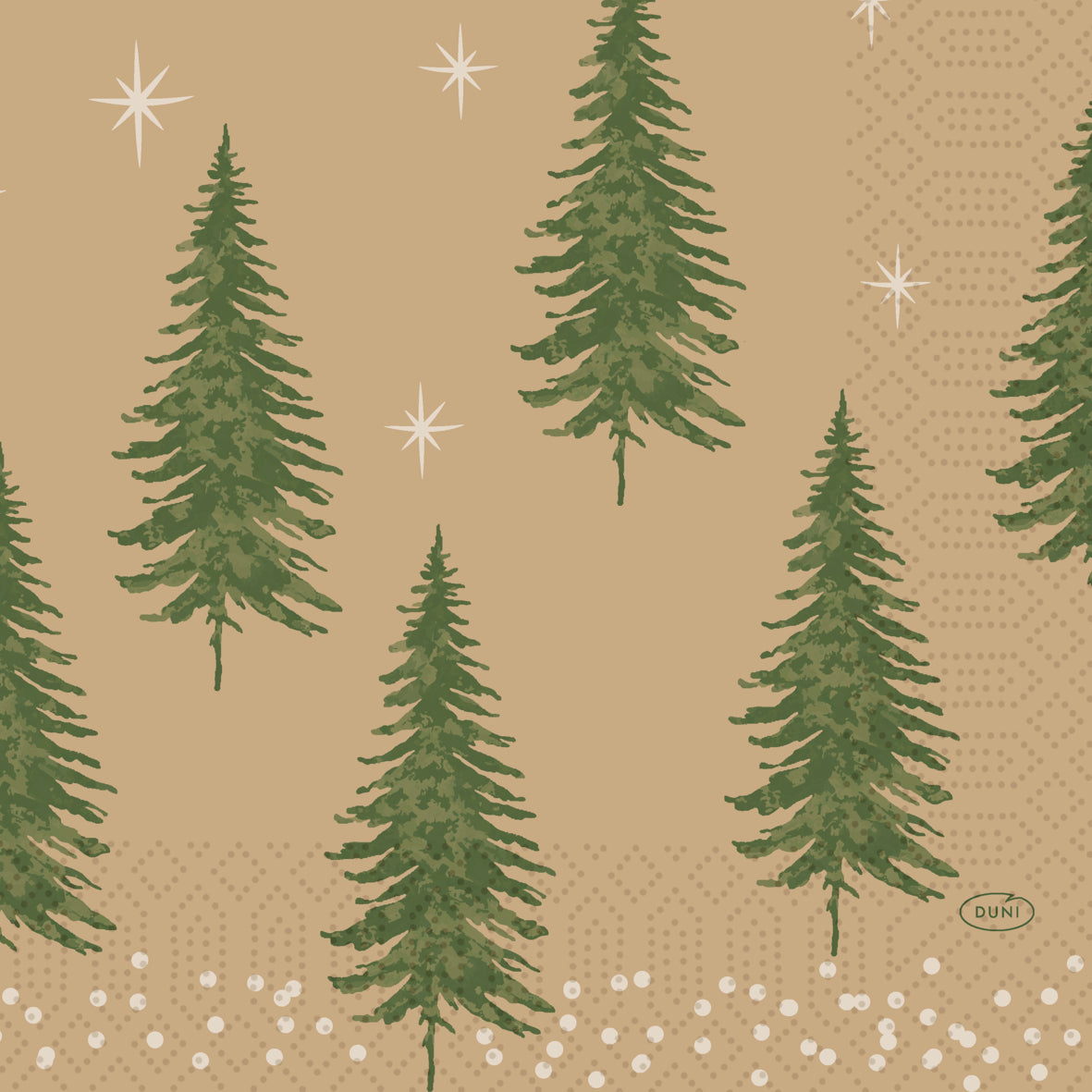 Serviet Duni 33 x 33cm 3-lag Humble Trees Brun,50 stk/pk