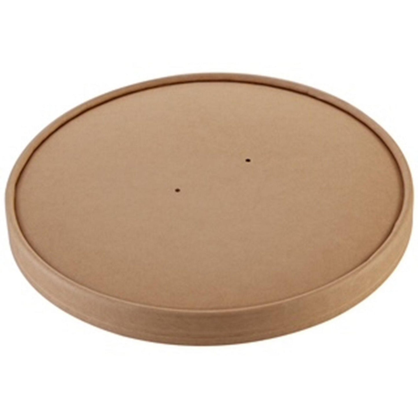 Låg Pap Ø185 mm PE-belagt m/ventilationshul Kraft Brun til salatbæger 1300 ml,50 stk/ps