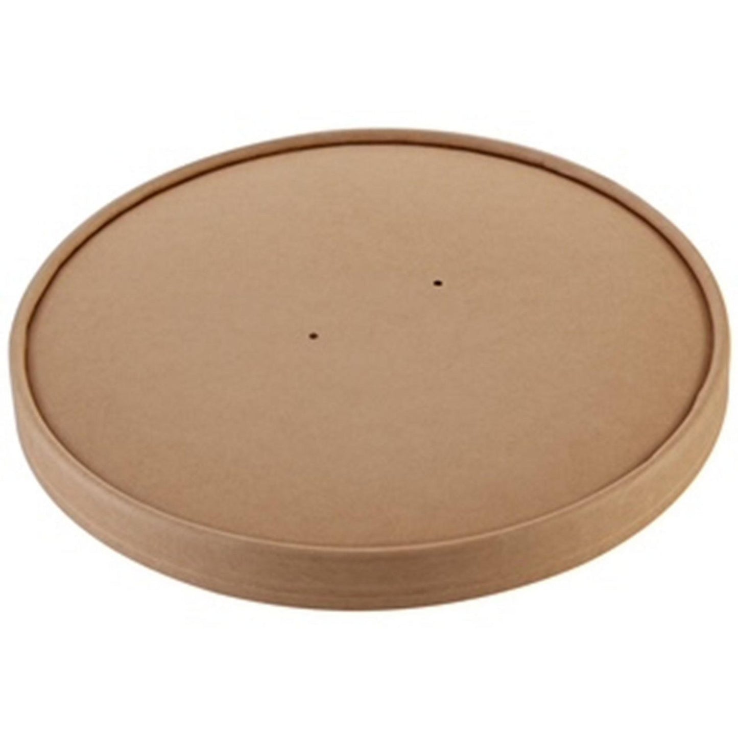 Låg Pap Ø185 mm PE-belagt m/ventilationshul Kraft Brun til salatbæger,25 stk/ps