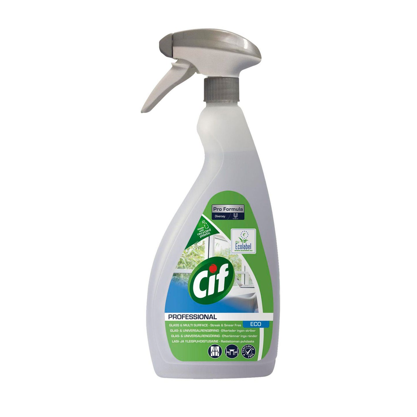 Glasrens/Universalrengøring Cif Pro Eco Formula Klar-til-brug 750ml klar,6 fl x 750 ml/krt