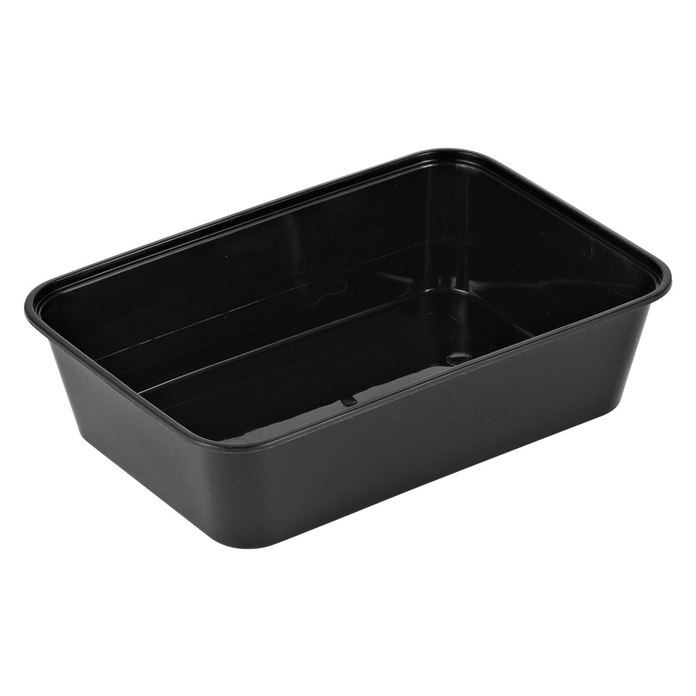 Bakke 650 ml 175 x 120 x 45 mm Nudelbakke til Mikroovn PP Sort,50 stk x 1 stk/ps