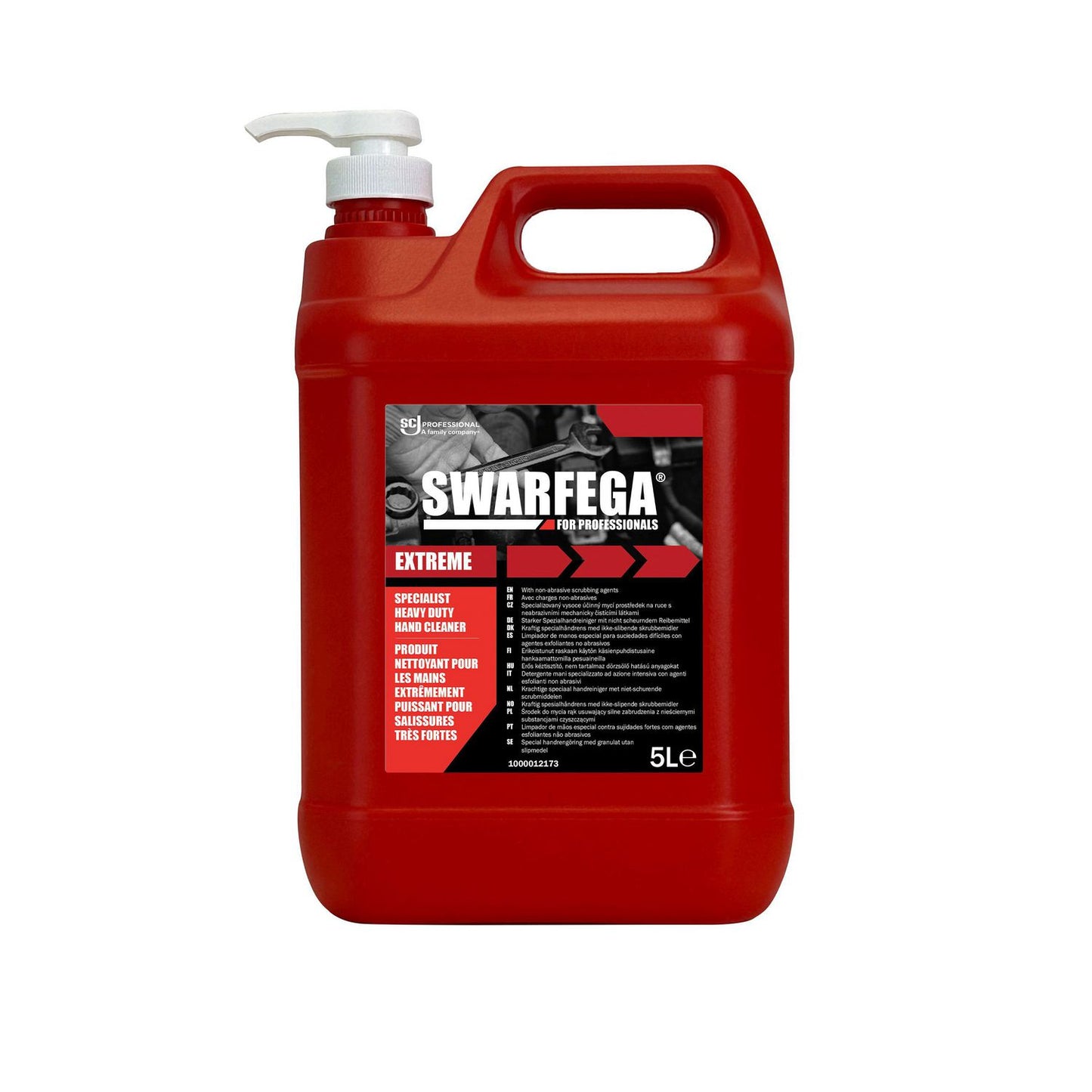 Håndrens Swarfega Extreme 5ltr med Pumpe til kraftig besmudsning af olie/fedt,4 dnk x 5 ltr/krt