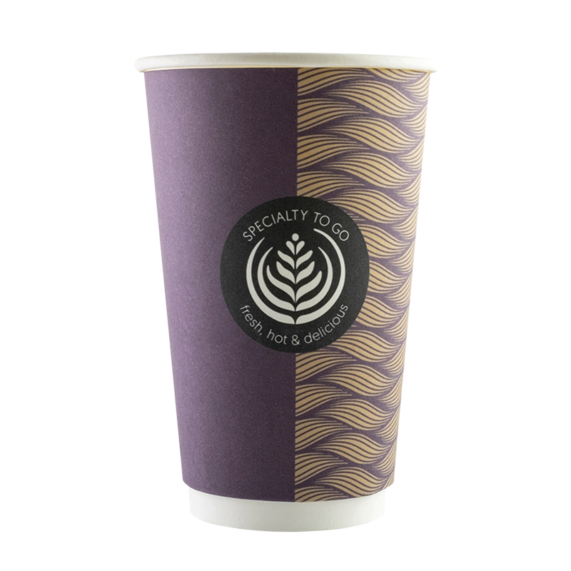 Kaffebæger 45cl Ø90xH135mm 6oz Pap/PE Svanemærket Double Wall,22 stk/pk