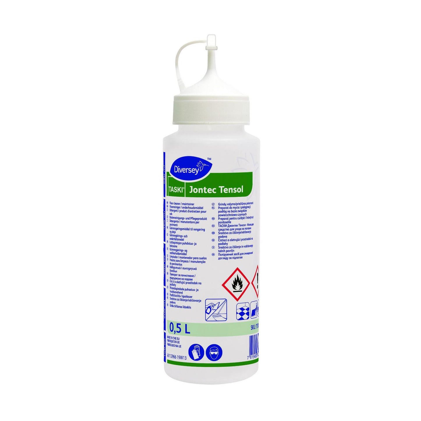 Flaske Tom Dosering 500ml med Tud/Tryk Hvid til Taski Jontec Tensol,6 fl/krt