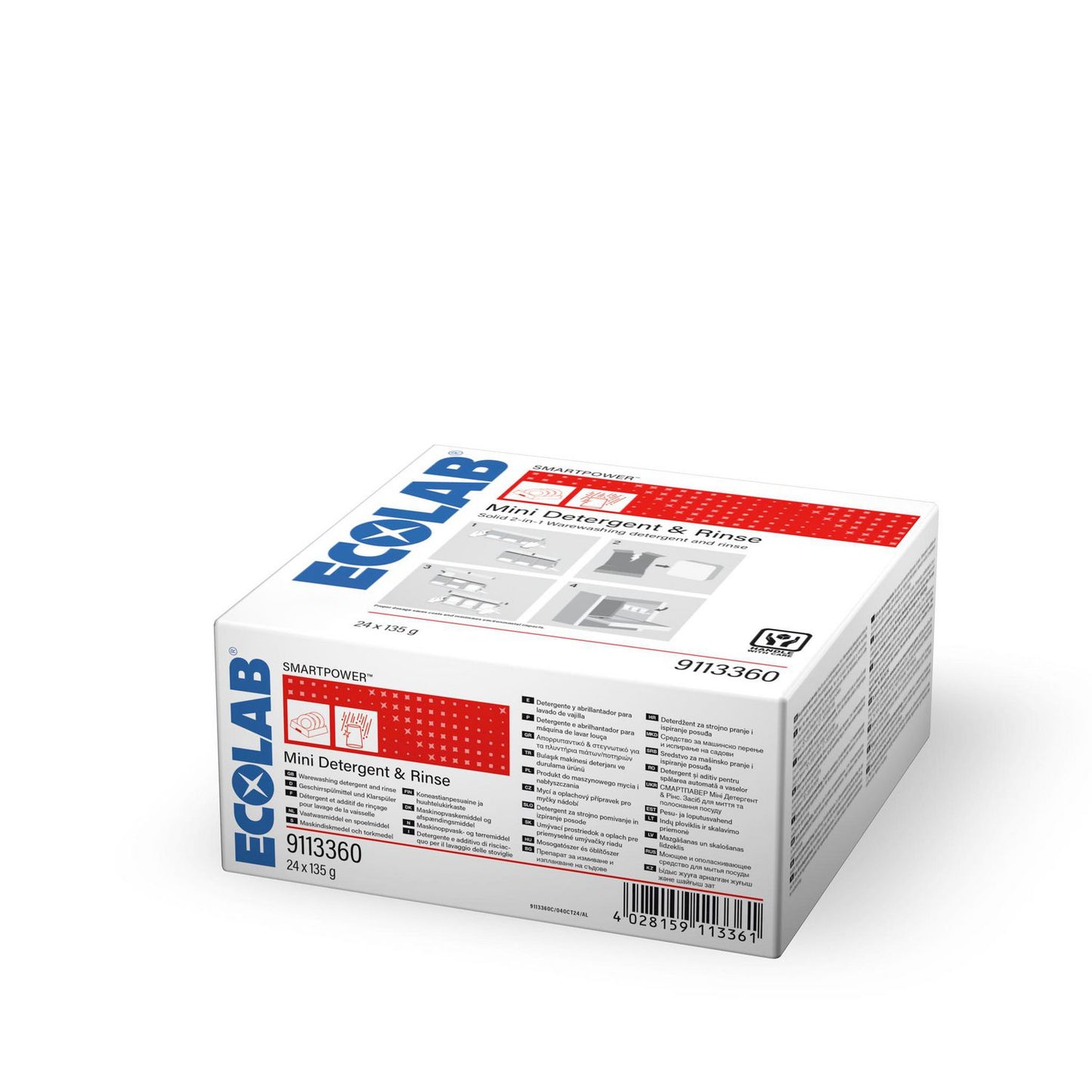 Maskinopvask Anlæg Tabs SMARTPOWER Mini Detergent & Rinse 135g m Afspænd. u Klor,24 stk/krt