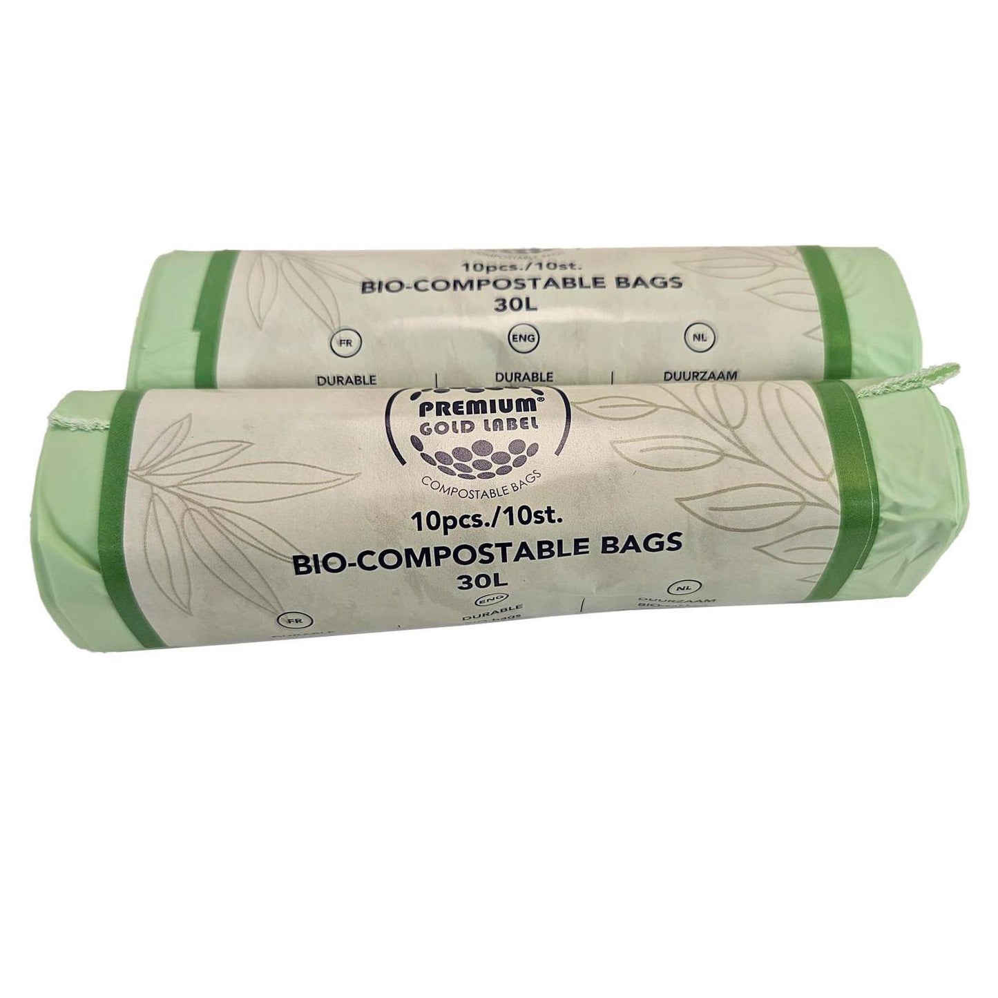 Spandepose 30liter B500xL600 mm 15my PLA Komposterbar Standard Grøn,40 rl x 10 stk/krt
