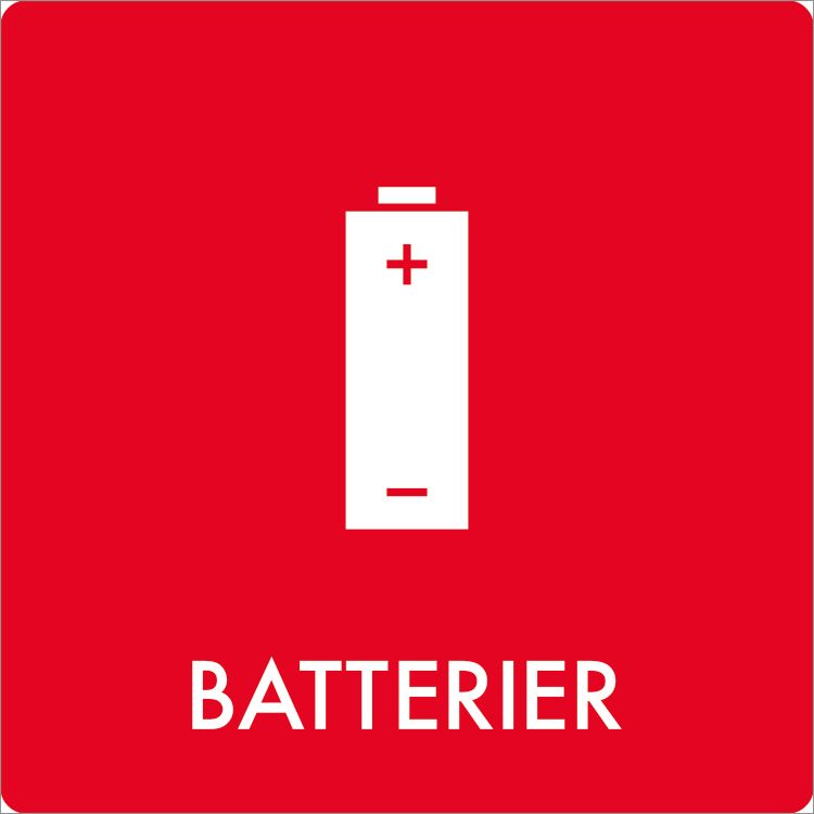 Piktogram Batteri 60x60mm,stk