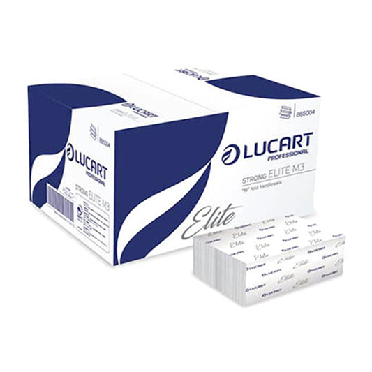 Håndklædeark Lucart M-Fold 3-lag L22.5xB32xD9cm Hvid,15 pk x 125 stk/krt