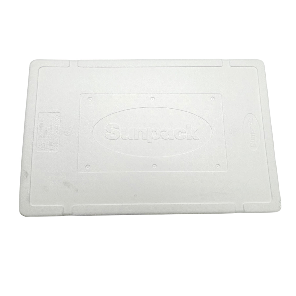 Låg L60xB40xH2.5cm EPS Sunpack til termokasser Hvid,stk