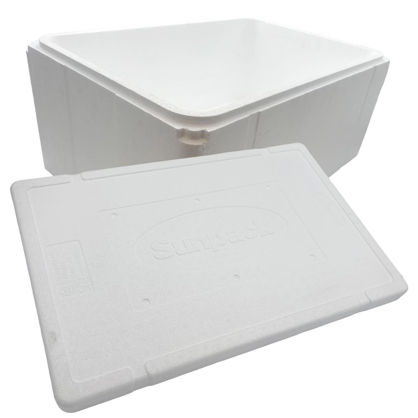 Termokasse 1/1GN 40 ltr L60xB40xH25cm EPS med Låg Hvid SAMPAK,sæt