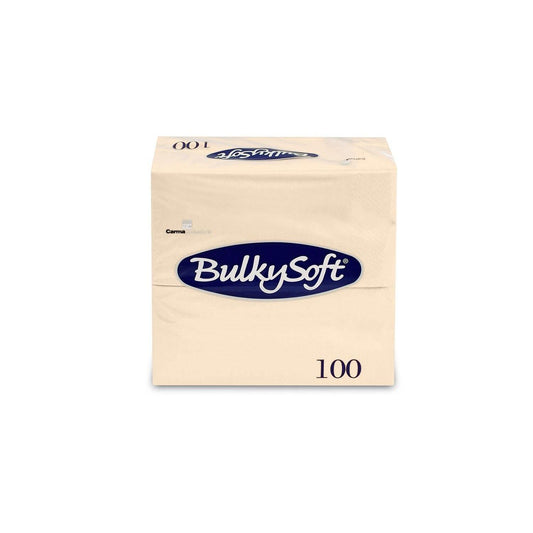 Serviet BulkySoft Rainbow 40x40 cm 3-lag 1/8-Falset Creme,100 stk/pk