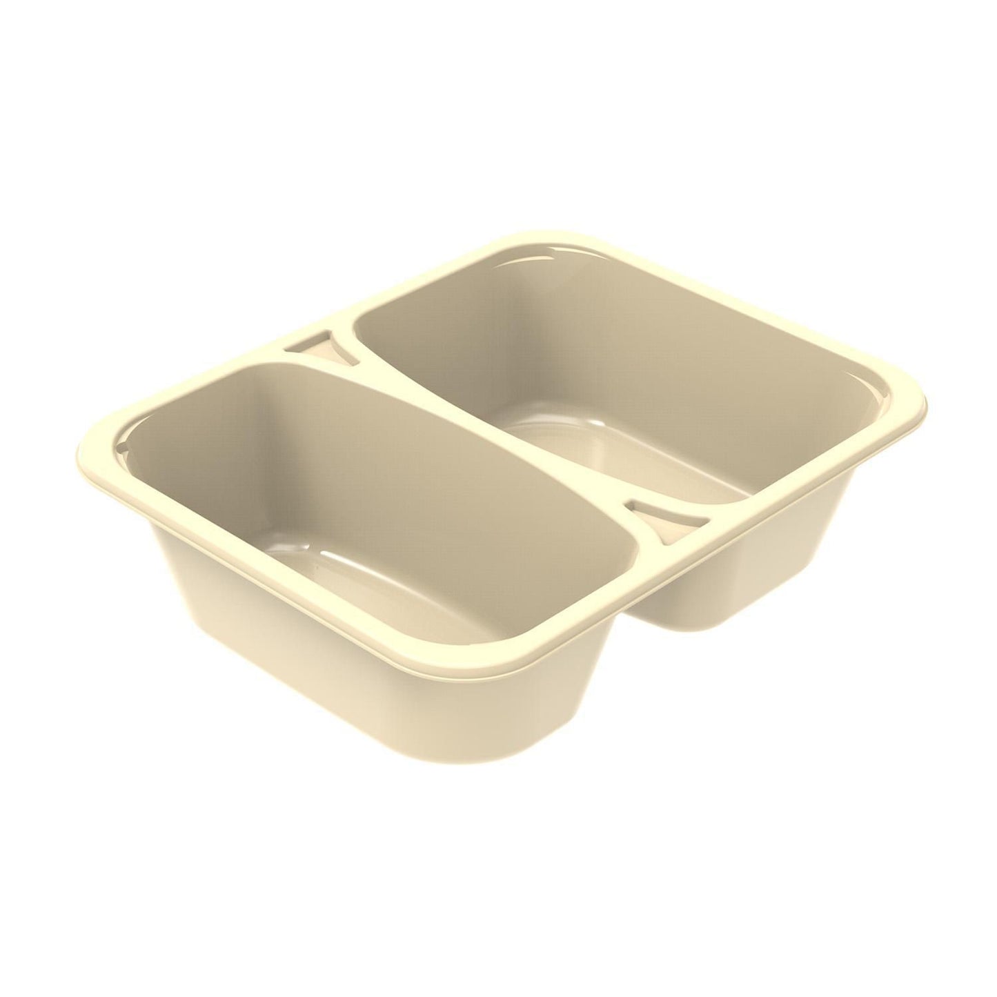 Bakke 2-rum 2227-2I 227x178x60 mm 850/640 ml CPET Creme,288 stk/krt