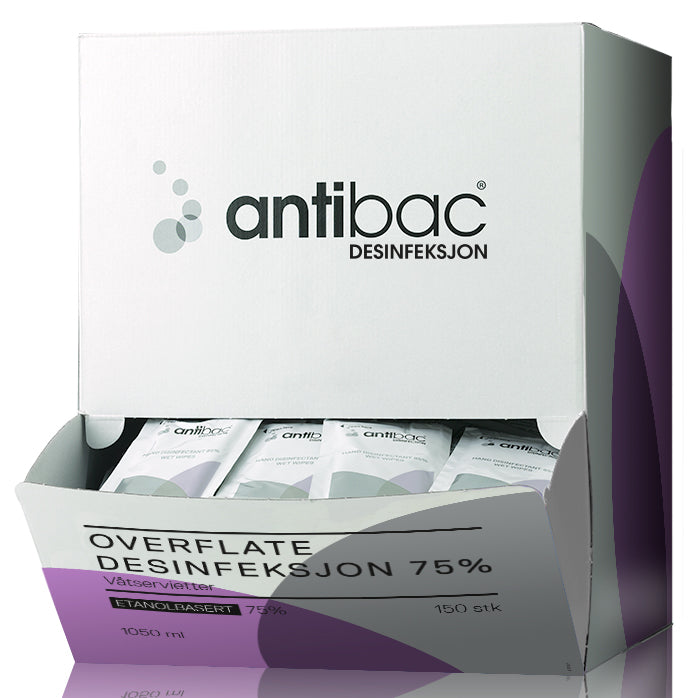 Desinfektion Serviet Kiilto Antibac Overfladedesinf. 75% 17x22cm Fødevaregodk.,6 bk x 150 stk/krt