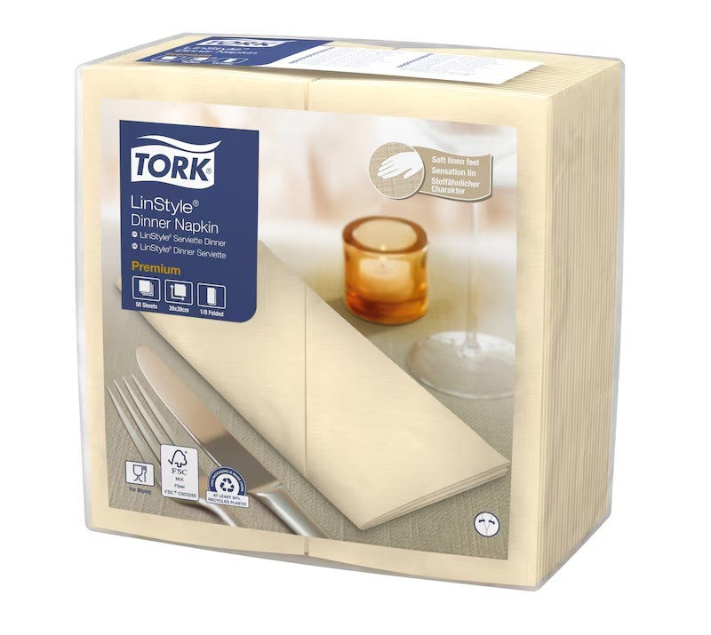 Serviet Tork Linstyle 39x39cm 1/8-fold Creme,14 pk x 50 stk/krt