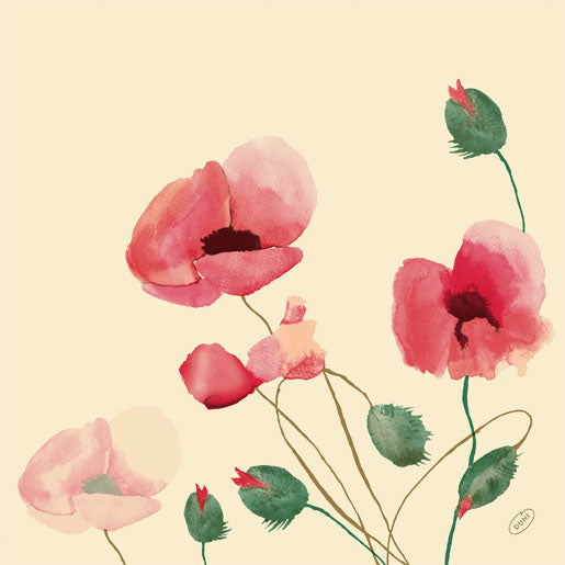Serviet Dunisoft Airlaid 40x40cm Poppy Charm,60 stk/pk