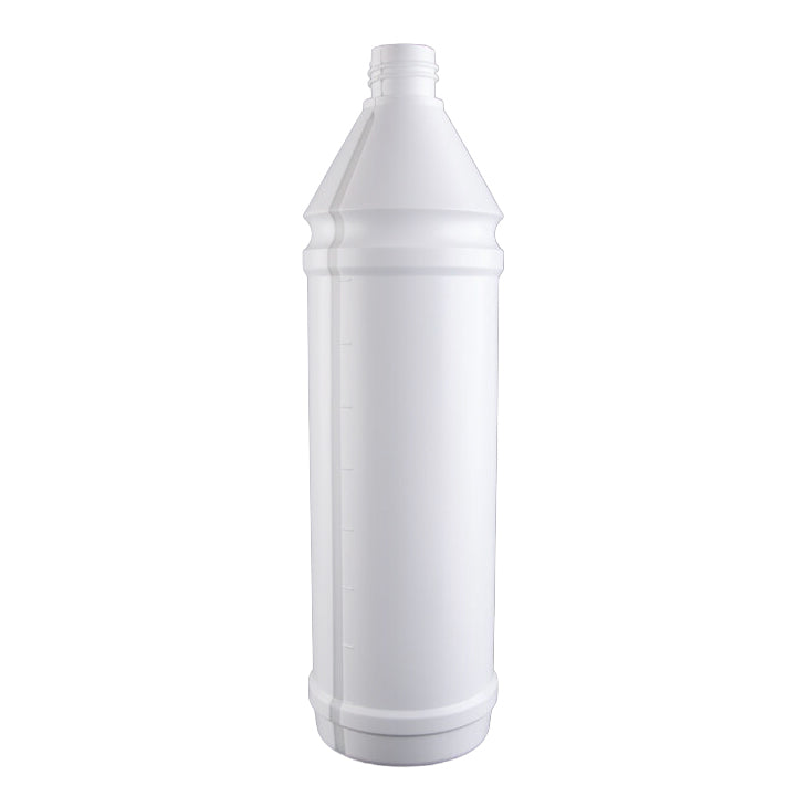 Flaske Tom Dosering 1000ml med Målestreg uden Kapsel/Tryk Hvid,fl