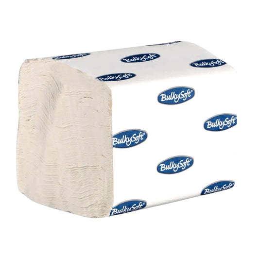 Toiletpapir i ark Bulkysoft B11xL19cm 2-lags Ecolabel Hvid Nyfiber,36 pk x 250 ark/krt