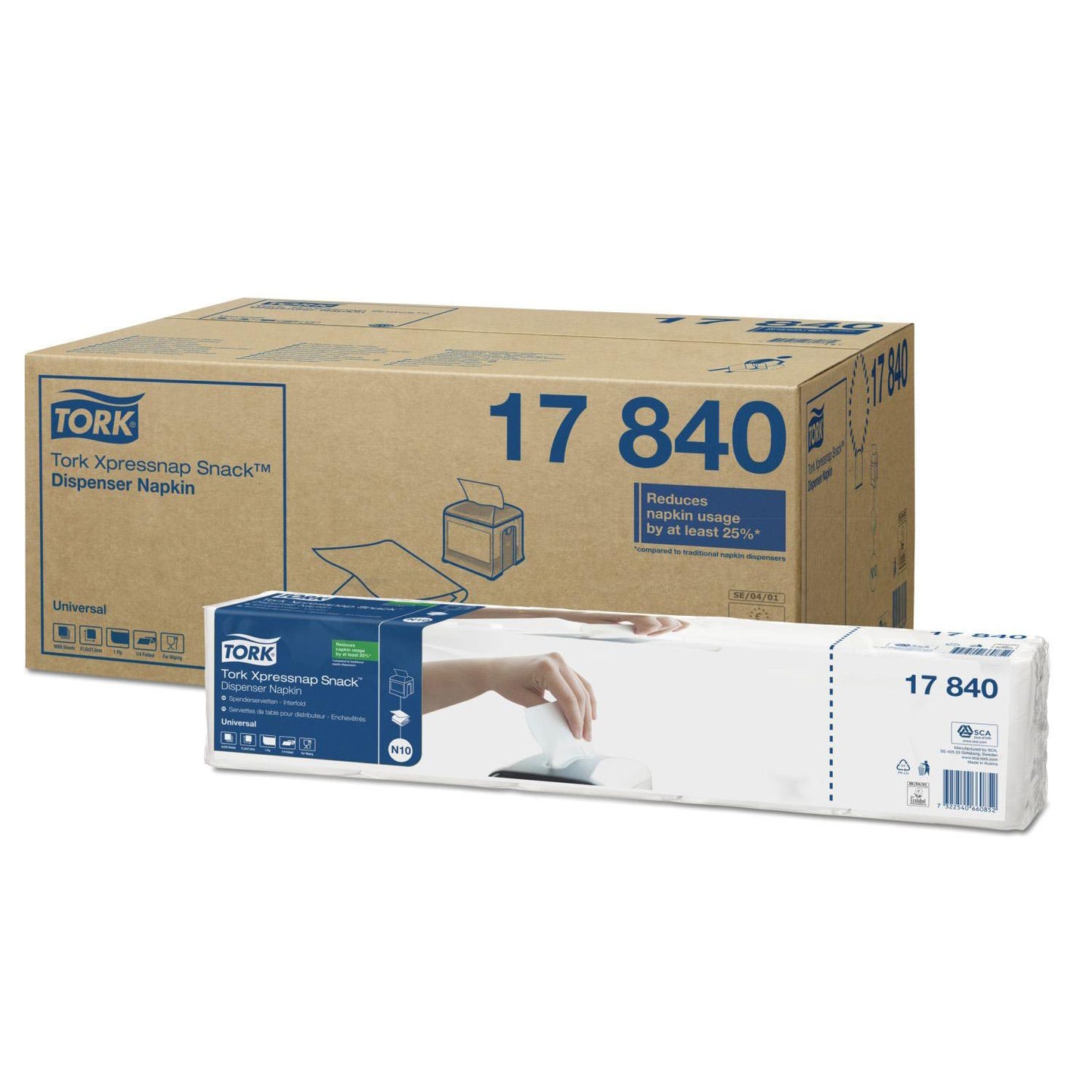 Serviet Tork N10 216x216mm 1-lag Hvid,1125 stk/pk