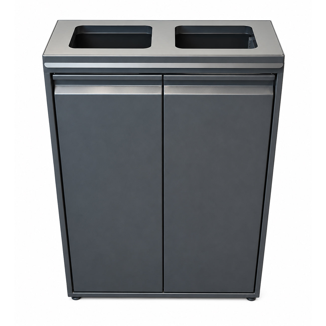 Affaldsbeholder 2x80ltr Åbent Låg Grå,stk