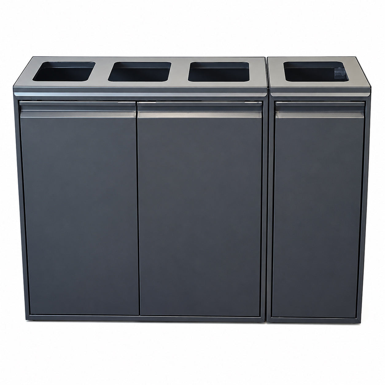 Affaldsbeholder 4x80ltr Åbent Låg Grå OMPAK,sæt