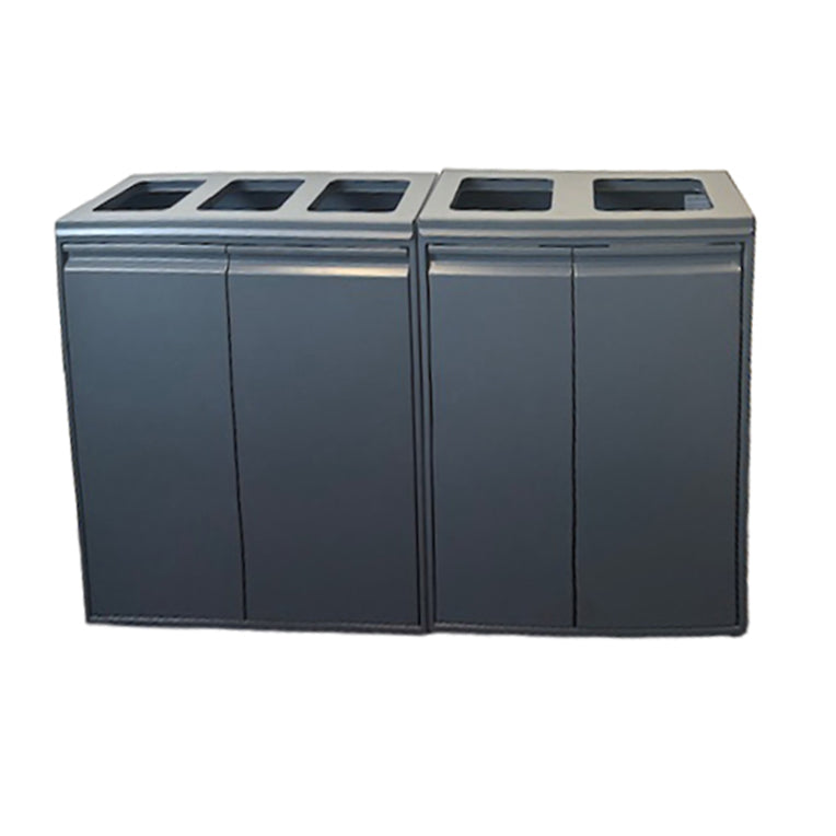 Affaldsbeholder 2x80ltr Åbent Låg Grå SAMPAK,sæt
