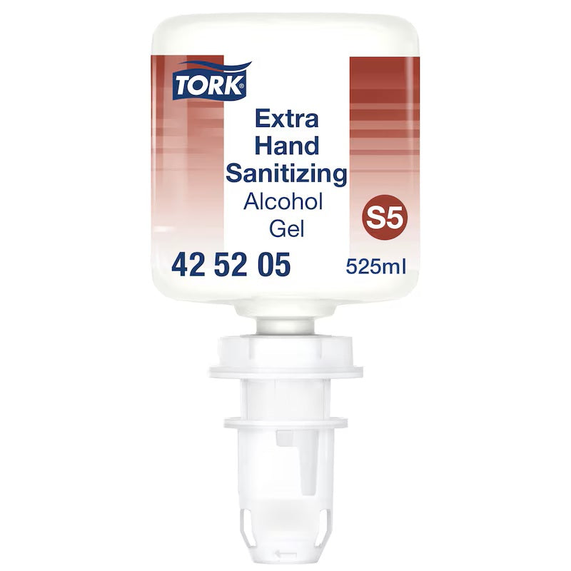 Hånddesinfektion Tork Gel Extra 525ml med Alkohol til Mini S5 dispenser,6 fl/krt