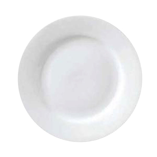 Tallerken Flad med fane Superwhite Ø26 cm Porcelæn Hvid,6 stk/krt