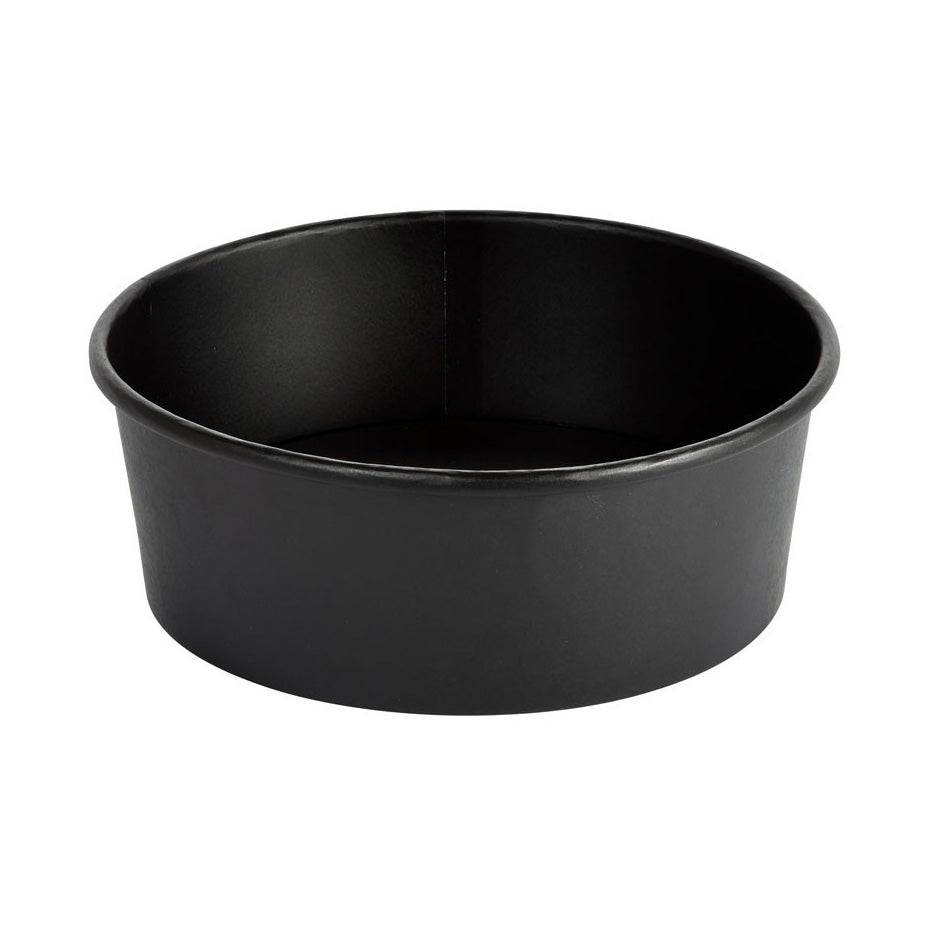 Salatskål rund 700 ml Ronda Wide Ø150x60mm Pap/PE Sort,5 pk x 50 stk/krt