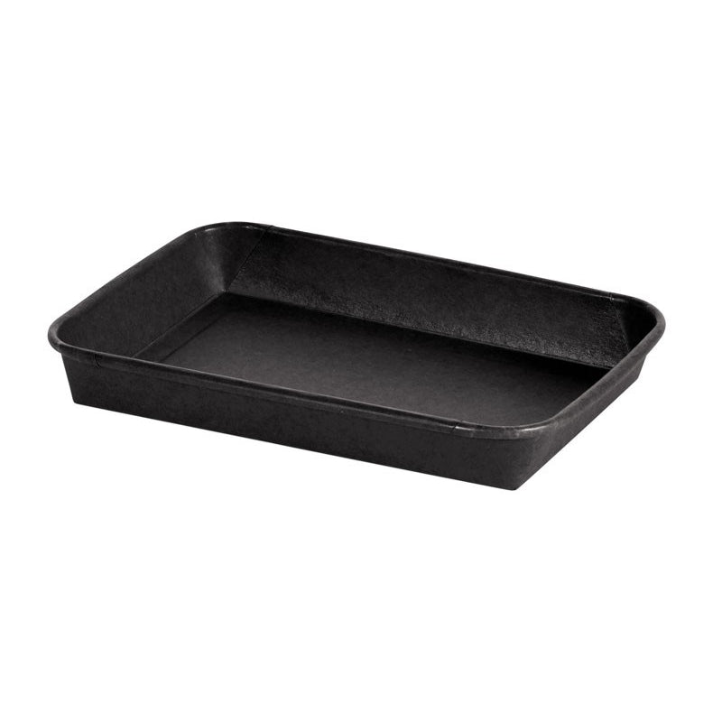 Bakke 1-rum Contrast Small 400ml L185xB129xH24 mm Rektangulær Pap/PE Sort,4 pk x 50 stk/krt