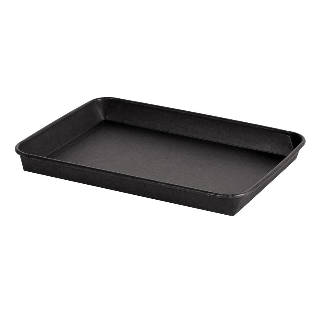 Bakke 1-rum Contrast X-Large 900ml L256xB182xH24 mm Rektangulær Pap/PE Sort,4 pk x 50 stk/krt