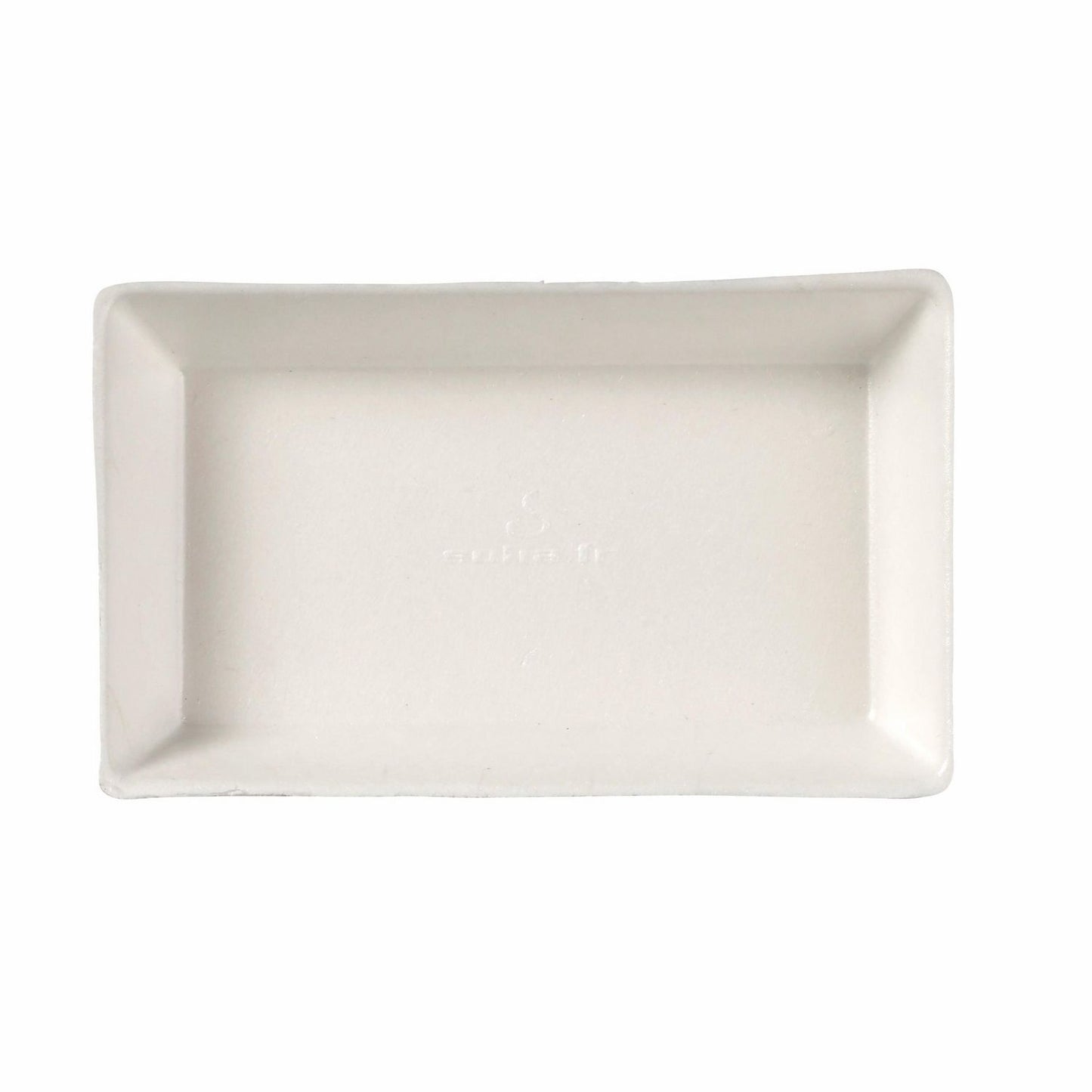 Bakke Platte Atlas L10xB6xH1.6cm bagasse af sukkerrør hvid,8 pk x 50 stk/krt