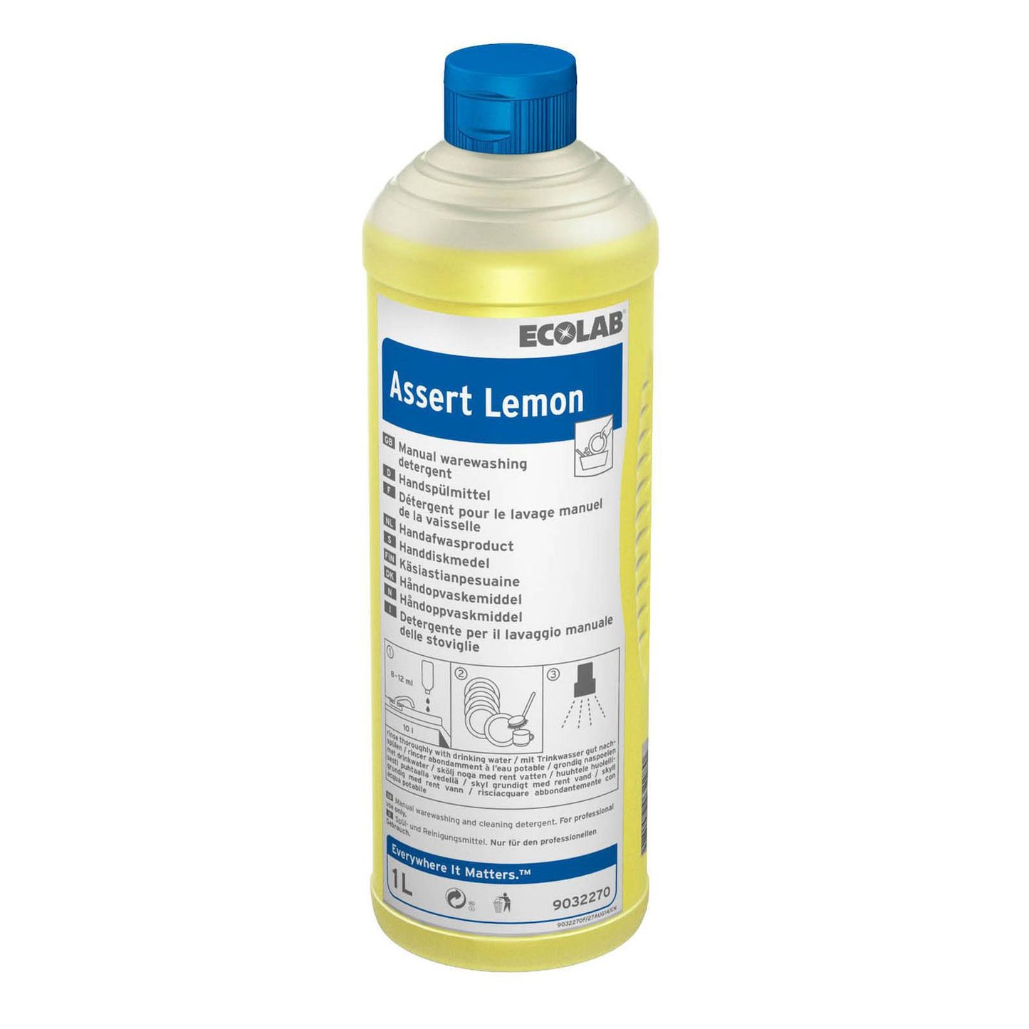 Håndopvask Assert Lemon med Farve/Parfume 1 ltr Gul,1 Ltr/fl