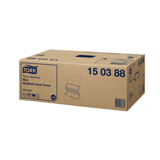 Håndklædeark Tork Universal H2 Z-Fold 2-lag L23.4xB21.3xD7.8cm Genbrug FSC Blå,20 pk x 237 stk/krt