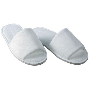 Slippers med åben tå hvid,100 par x 2 stk/krt