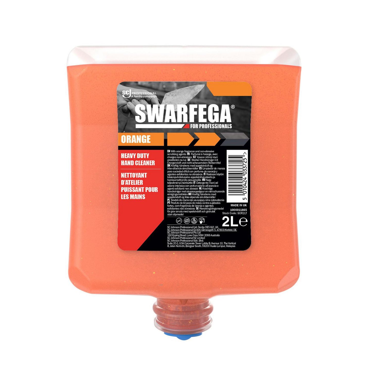 Håndrens Swarfega Orange m parfume t Cleanse Heavy 2000 dispenser 2 ltr Orange,6 dnk x 2 ltr/krt